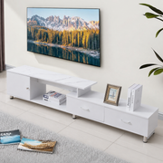 Extendable TV Stand with Marble Top & Storage