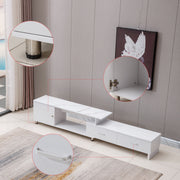 Extendable TV Stand with Marble Top & Storage