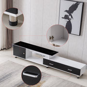 Extendable TV Stand with Marble Top & Storage