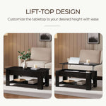Coffee table with lift-top design in a living room setting| Artisansa SA