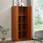 Storage Cabinet Wardrobe WD-203 with elegant walnut finish and multiple compartments for versatile organization.