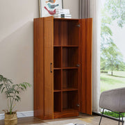 Storage Cabinet Wardrobe WD-203 with elegant walnut finish and multiple compartments for versatile organization.