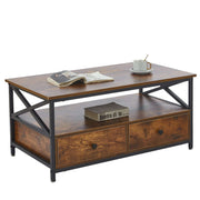 Coffee Table Side End Table with Storage Shelf Center Desk