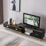 White/Black Bone Gold Adjustable Plasma TV Stand TV-302 with modern decor and storage