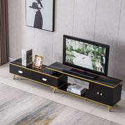 White/Black Bone Gold Adjustable Plasma TV Stand TV-302 with modern decor and storage