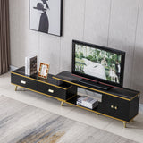 White/Black Bone Gold Adjustable Plasma TV Stand TV-302
