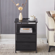 Bedside Table with Charging Station & LED Light