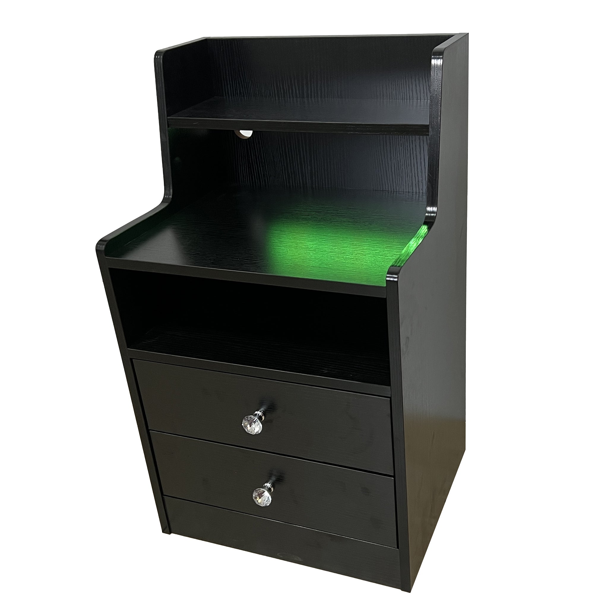 Nightstand Side End Table LED Bedside Table BSD-06 black