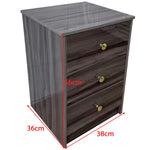 Modern 3-Drawer Nightstand with Gold Handles dimensions 56cm height, 36cm width, 38cm depth set of 2.