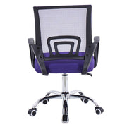 Rear view of ergonomic mesh office chair purple with heavy-duty chrome star base | Artisansa SA