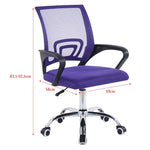 Ergonomic mesh office chair purple in home office setting with desk | Artisansa SA