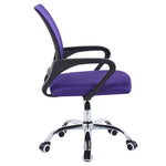 Ergonomic mesh office chair purple side profile showing gas lift and chrome legs | Artisansa SA