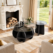 Modern Glass Nesting Coffee Table Set