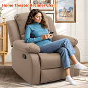 Dakota massage recliner chair side view with padded high back and armrests