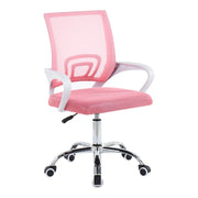 ergonomic mesh office chair in pink with silent caster wheels for productive workspace | Artisansa SA