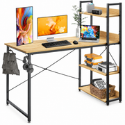 120cm Computer Desk with Reversible Shelves and Hooks