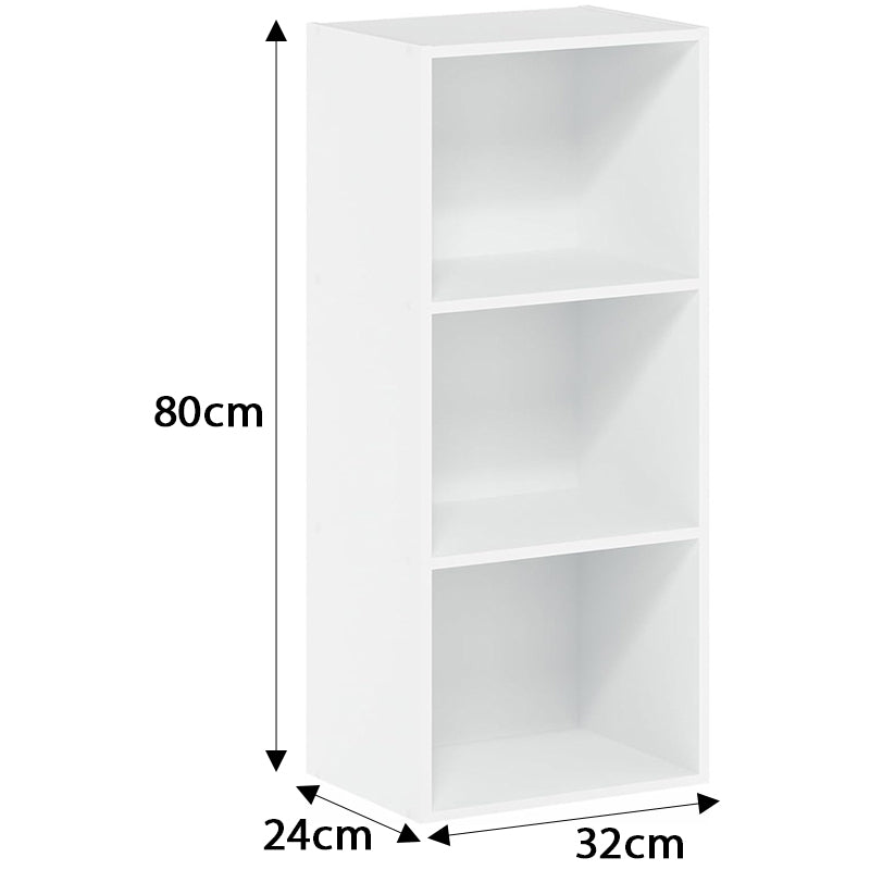 White 3-Tier Bookshelf for Home & Office