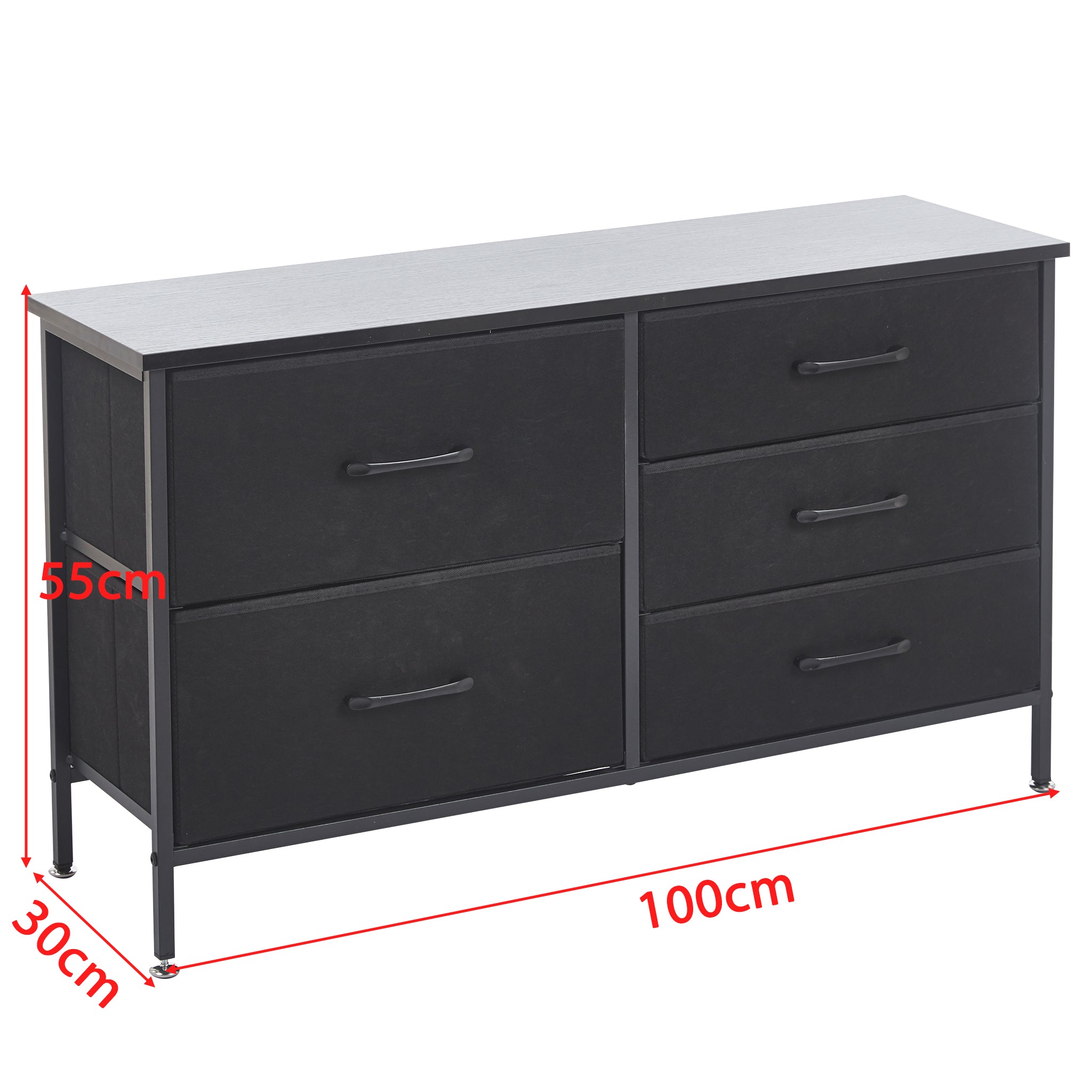 Storage Cabinet 5 Drawers TV Stand  OT-119 Black
