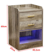 Nightstand LED Side Table 2 Drawers BSD-07 – product image 14