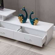 Extendable TV Stand with Marble Top & Storage
