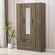 Wood Wardrobe with Mirror
