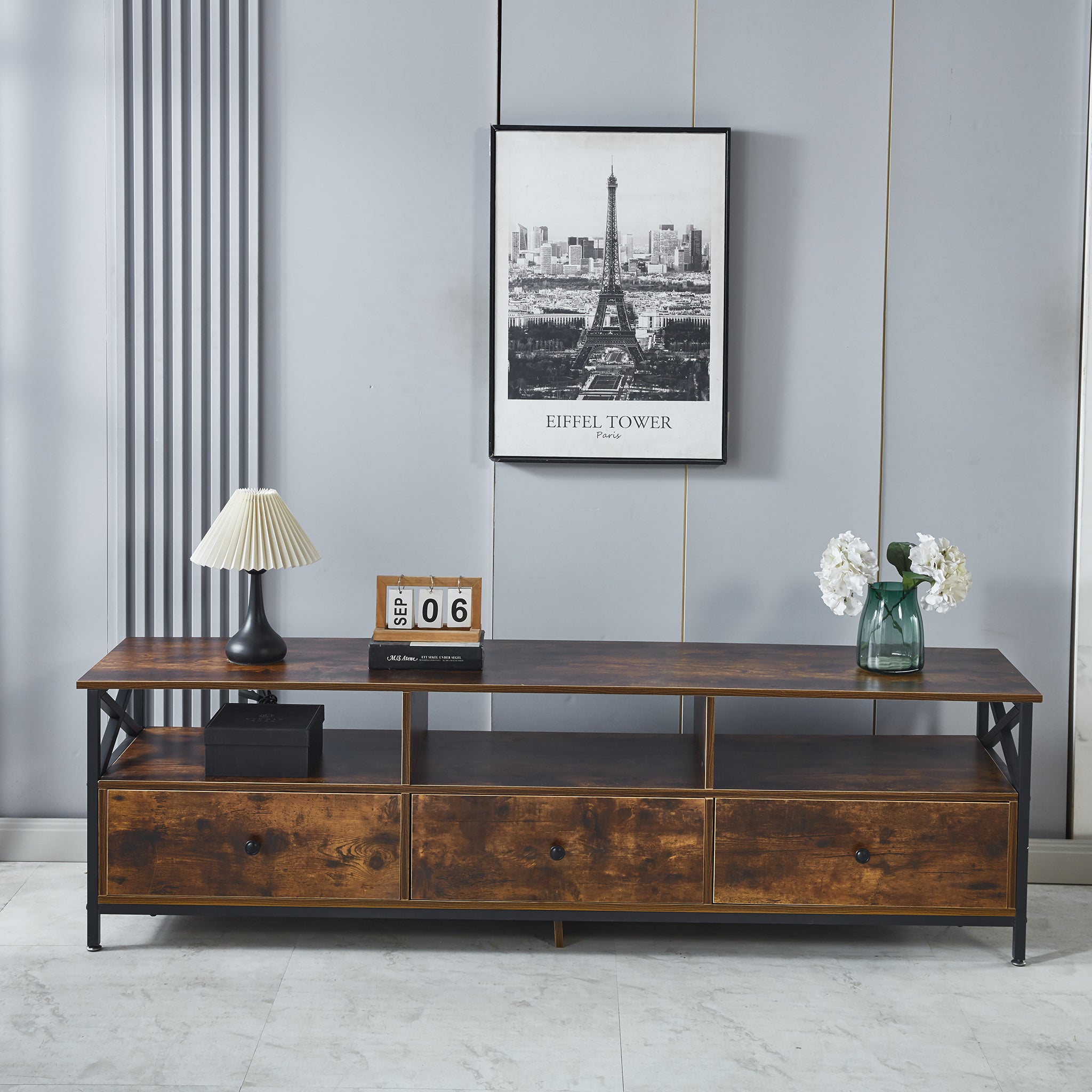 TV Stand Media Console with Storage Shelves TV-14