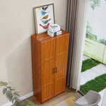 Storage Cabinet Wardrobe WD-203 in walnut finish, showcasing modern design and multiple compartments for versatile storage.