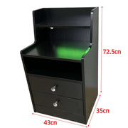 Nightstand Side End Table LED Bedside Table BSD-06 black