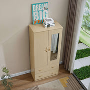 Wardrobe Closet with Mirror Storage Cabinet WD-114