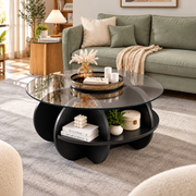 Modern Glass Nesting Coffee Table Set