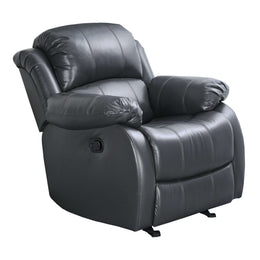 Rocking Recliner Chair R1056A-31 with air leather upholstery and manual reclining function