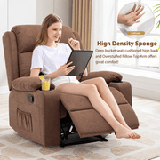Lexi microfiber recliner chair with deep bucket seat