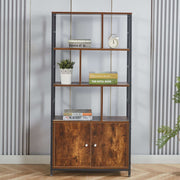 Industrial Bookcase with Cabinet – 4-Tier