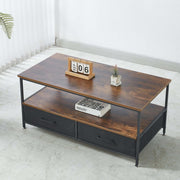 Coffee Table Side Table CT-113 Berlin Rustic with industrial design and storage drawers, perfect for living rooms.