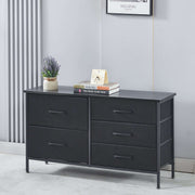 Black dresser with three drawers in a room setting. | Artisansa SA