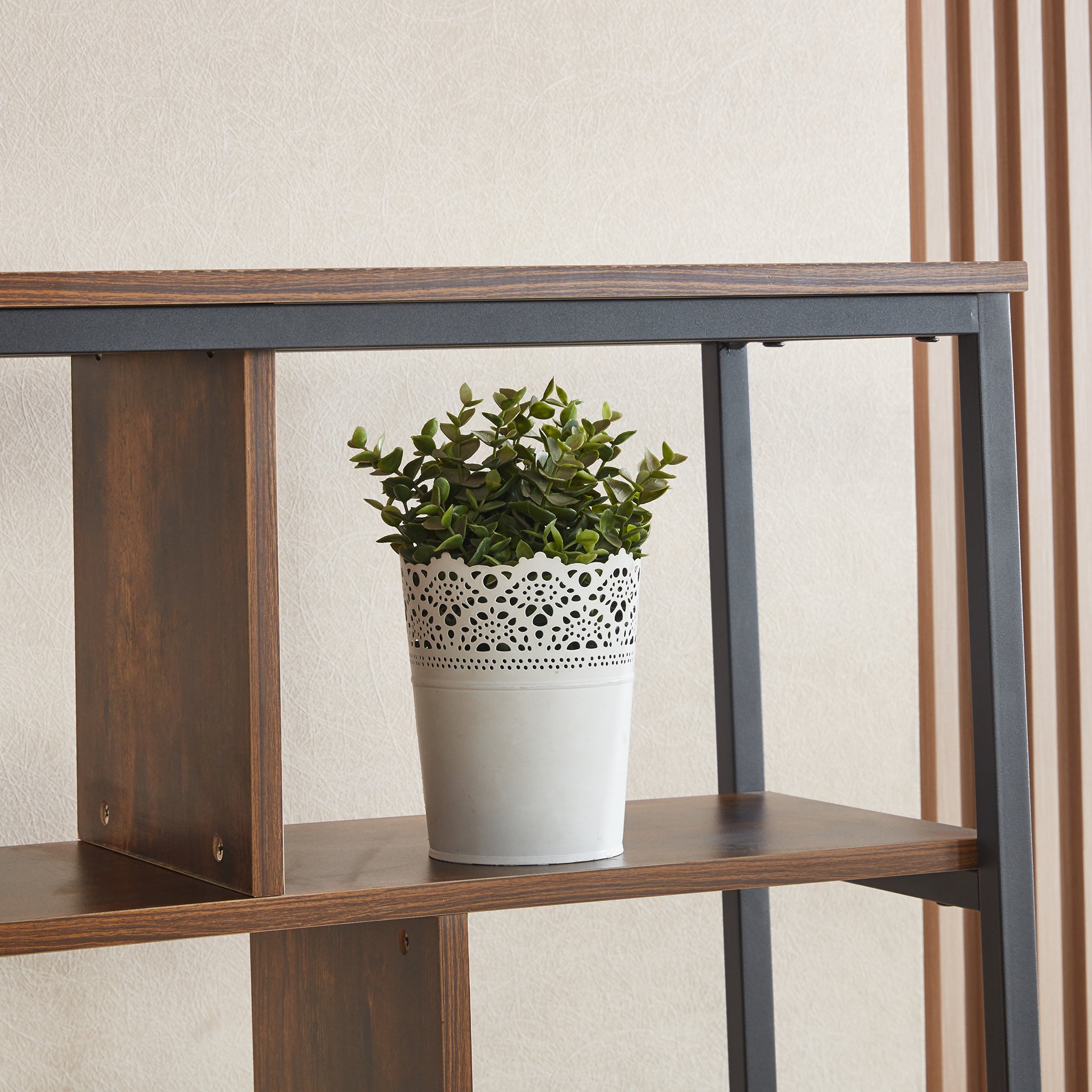 Bookcase Industrial Storage Rack Shelf SF-01 Buring wood