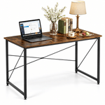 100cm Burningwood folding computer desk with black metal frame on a white background