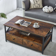 Coffee Table Side End Table with Storage Shelf Center Desk