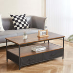 Coffee Table Side Table CT-113 Berlin Rustic featuring modern farmhouse style and industrial charm in a living room setting.