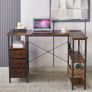 L-Shaped Desk with Power Outlets & Drawers
