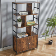 Industrial Bookcase with Cabinet – 4-Tier
