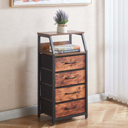Artisansa wooden side table with drawers and a plant on wooden floor - bedroom or living room storage | Artisansa SA