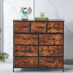Storage cabinet 9 drawers OT-117 wooden dresser with metal accents in a room setting | Artisansa SA