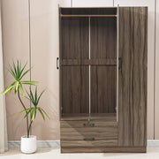 Wood Wardrobe with Mirror