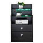 LED nightstand bedside table with customizable color-changing lights and smart storage.