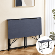 Black 100cm folding computer desk with metal X-frame