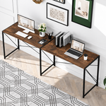 Burning wood finish 100cm folding desk with black metal X-frame