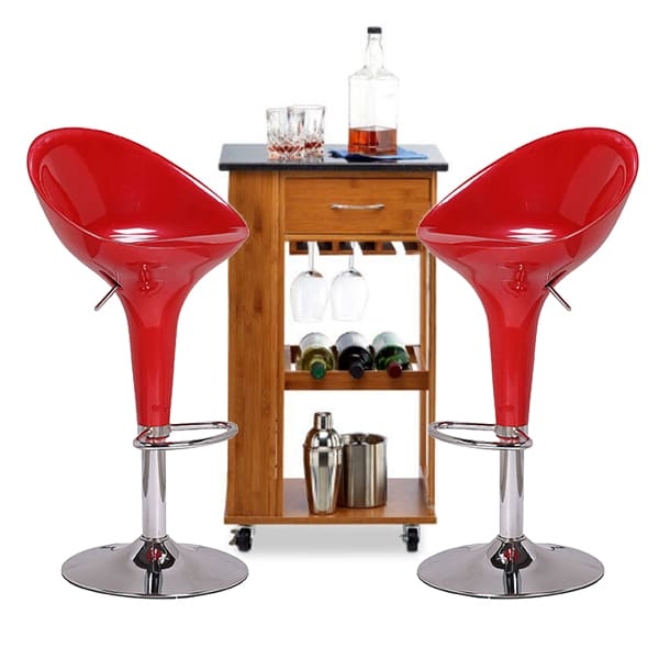 Acrylic dome bar stool set of 2 under a modern kitchen island | Artisansa SA
