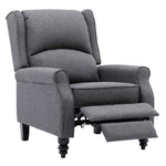 Micasa push back recliner chair in grey with a smooth pushback mechanism and plush foam padding.