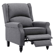 Micasa push back recliner chair in grey with a smooth pushback mechanism and plush foam padding.